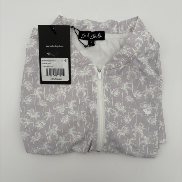 NWT Womens Size M Palmetto Iris Bad Birdie Blade Collar 1/4 Zip Polo Shirt Top - Picture 4 of 5